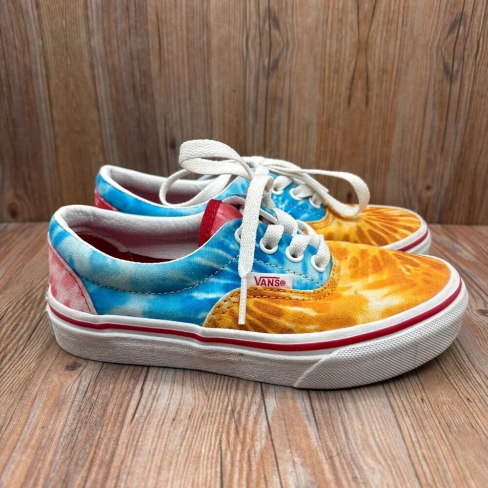 Vans Off The Wall Unisex Kids Tie Dye Canvas Sneakers Size 13